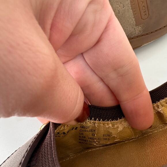 COACH Chelsey Ballet Flat US 9.5B Brown Signature Monogram Slip-On Shoes FLAW - Picture 8 of 8